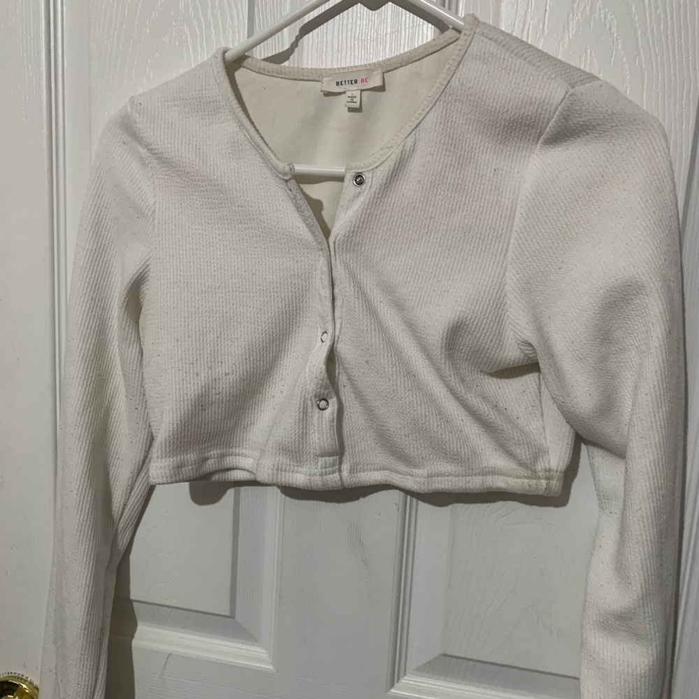 White Button Bra Crop Top